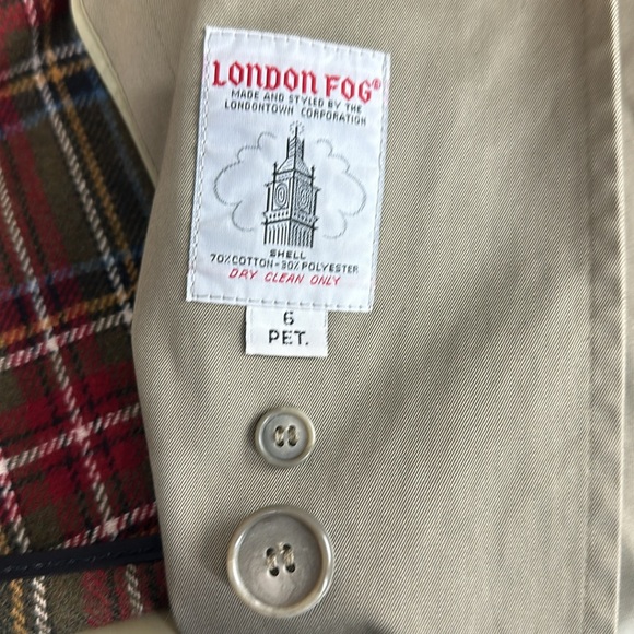 Vintage London Fog Double Breasted Plaid Lined matching Scarf Trench Coat - Picture 10 of 13
